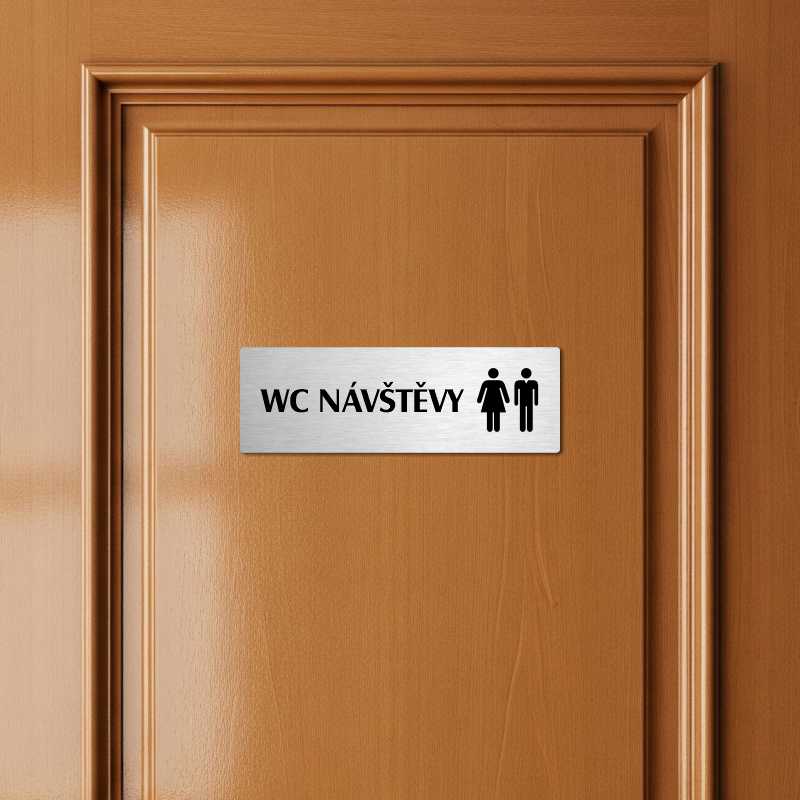 WC návštěvy společné, 240x79mm, zlatá popiska 